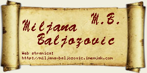 Miljana Baljozović vizit kartica